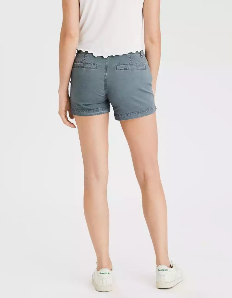 Shorts American Eagle AE Khaki Midi Bleu Femme | LJR-23498230